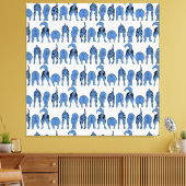 Blue Dog Butts Pattern Canvas Afdruk (Insitu (Woonkamer))