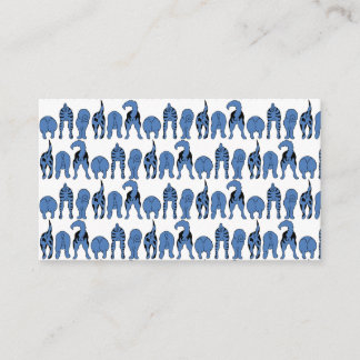 Blue Dog Butts Pattern Informatiekaartje