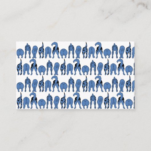 Blue Dog Butts Pattern Informatiekaartje (Voorkant)
