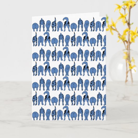 Blue Dog Butts Pattern Kaart (Gele Bloem)