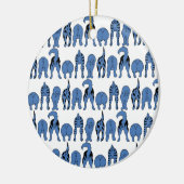 Blue Dog Butts Pattern Keramisch Ornament (Links)