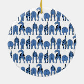 Blue Dog Butts Pattern Keramisch Ornament (Achterkant)