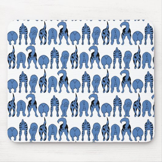 Blue Dog Butts Pattern Muismat (Voorkant)