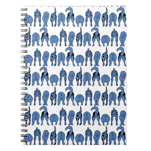 Blue Dog Butts Pattern Notitieboek (Voorkant)