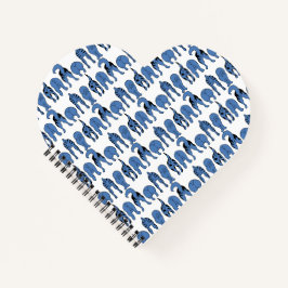 Blue Dog Butts Pattern Notitieboek