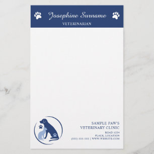 Blue Dog & Cat Logo Dierenkliniek Maatwerk Logo Briefpapier
