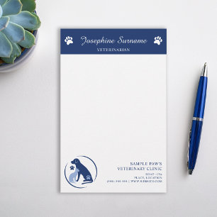 Blue Dog & Cat Logo Veterinary Clinic Aangepaste L Briefpapier