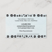 Blue Dog Grooming Dog Spa Afsprakenkaartje (Achterkant)