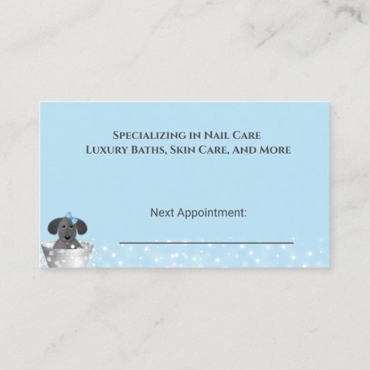 Blue Dog Grooming Dog Spa Appointcard Afsprakenkaartje (Achterkant)