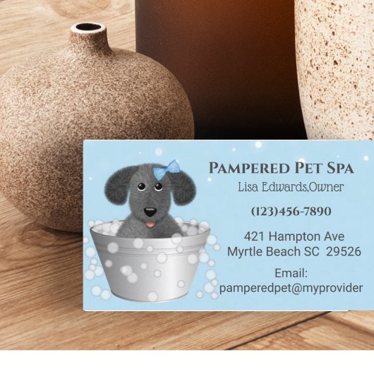 Blue Dog Grooming Dog Spa Appointcard Afsprakenkaartje
