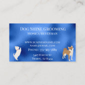 Blue Dog Grooming Glitter Huisdieren Diensten Visitekaartje (Achterkant)