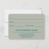 Blue Dog Grooming Pet Boarding Cadeaubon (Achterkant)