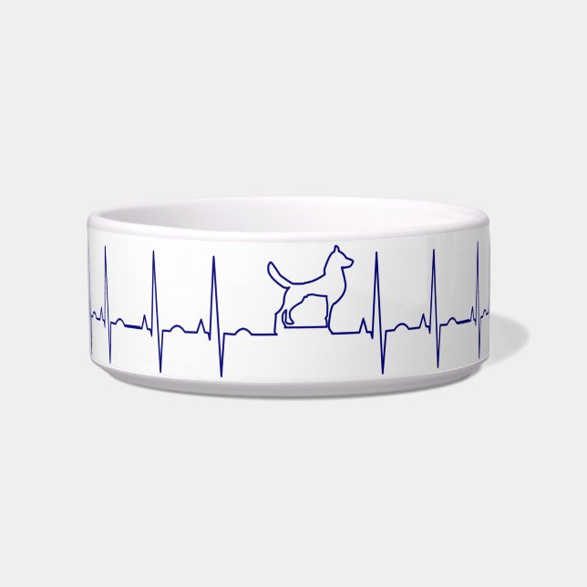Blue Dog Heartbeat Bowl Voerbakje (Voorkant)