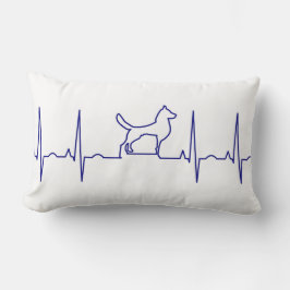 Blue Dog Heartbeat Lumbar Pillow Kussen