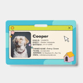 Blue Dog ID Kaart met foto Badge (Achterkant)