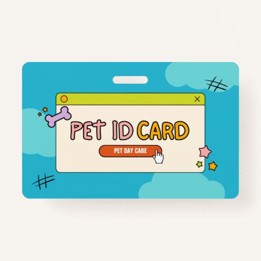 Blue Dog ID Kaart met foto Badge (Voorkant)