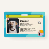 Blue Dog ID Kaart met foto Badge (Achterkant)