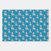 Blue Dog Illustratie Vrolijk Kerstfeest Inpakpapier Vel (Voorkant)