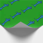 Blue Dog-kerstomslag Cadeaupapier (Hoek)