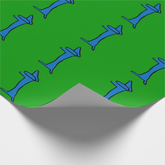 Blue Dog-kerstomslag Cadeaupapier (Hoek)