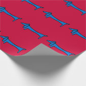 Blue Dog-kerstomslag Cadeaupapier (Hoek)