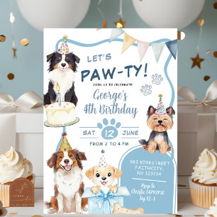 Blue Dog laten we Pawty Verjaardag Kaart
