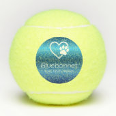 Blue Dog Name Tennis Ball 'toss, fetch, repeat' Tennisballen (Voorkant)