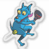 Blue dog padel sticker (Voorkant)