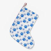 Blue Dog Paw Print Simple Animal Lover Puppies Kleine Kerstsok (Voorkant (Hangend))