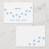 Blue Dog Paw Prints Pet Owner's Cute Personalized Notitiekaartje (Voorkant / Achterkant)