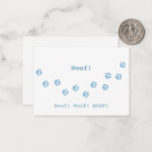Blue Dog Paw Prints Pet Owner's Cute Personalized Notitiekaartje (Voorkant / Achterkant in situ)
