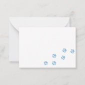 Blue Dog Paw Prints Pet Owner's Cute Personalized Notitiekaartje (Achterkant)
