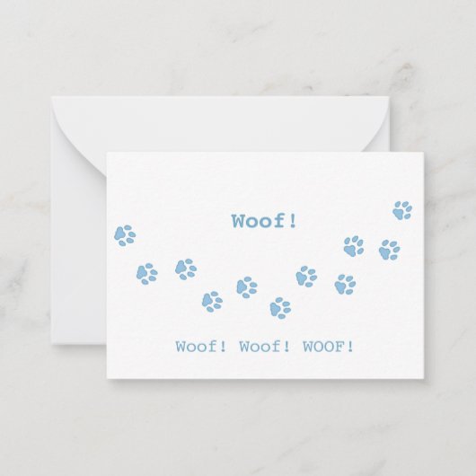 Blue Dog Paw Prints Pet Owner's Cute Personalized Notitiekaartje (Voorkant)