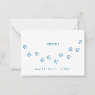 Blue Dog Paw Prints Pet Owner's Cute Personalized Notitiekaartje