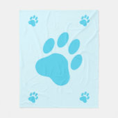 Blue Dog Paw Silhouettes Fleece Deken (Voorkant)