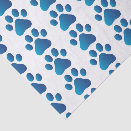 Blue Dog Paw Tissue Paper Tissuepapier (Detail)