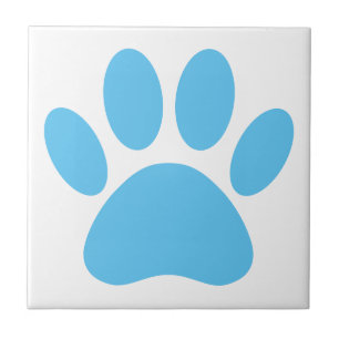 Blue Dog Pawprint Tegel Tegeltje