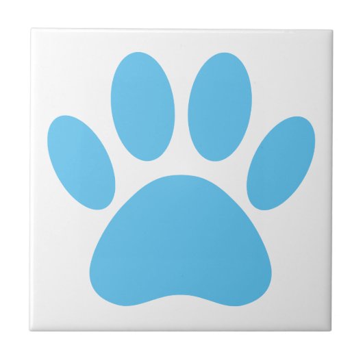 Blue Dog Pawprint Tegel Tegeltje (Voorkant)