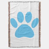 Blue Dog Pawprint Throw Blanket Deken (Voorkant Verticaal)