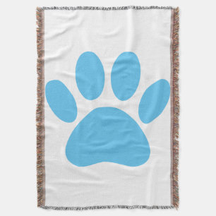 Blue Dog Pawprint Throw Blanket Deken