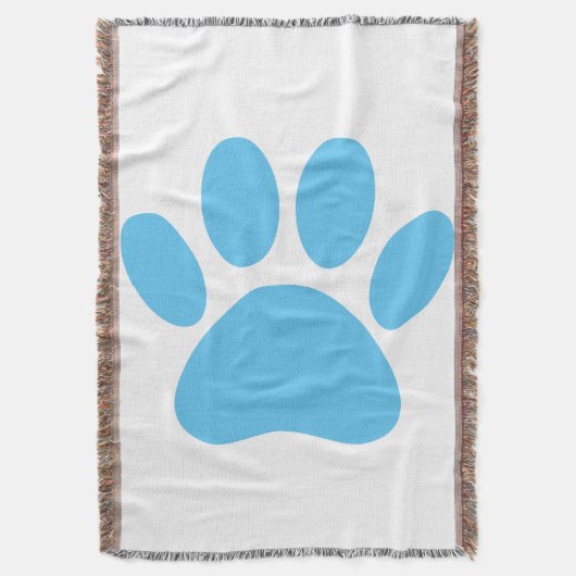 Blue Dog Pawprint Throw Blanket Deken (Voorkant Verticaal)