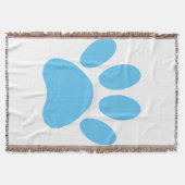 Blue Dog Pawprint Throw Blanket Deken (Voorkant)