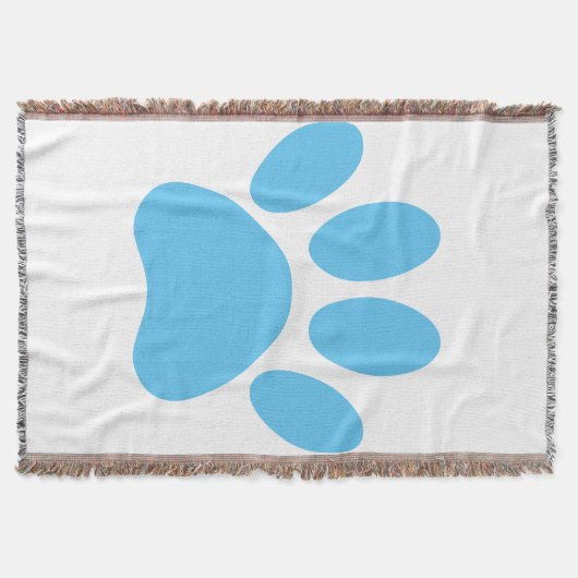 Blue Dog Pawprint Throw Blanket Deken (Voorkant)