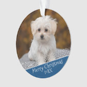 Blue Dog Pet met kerstfeestdag Keepslag Orna Ornament (voorkant)