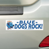 Blue Dog Rocks Bumpersticker (Op auto)