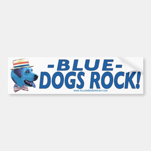 Blue Dog Rocks Bumpersticker (Voorkant)