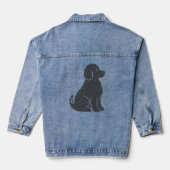 Blue Dog Silhouette Minimal Art Denim Jacket