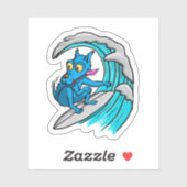 Blue dog surfer sticker (Vel)