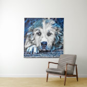 BLUE-Dog Wandkleed (In situ)