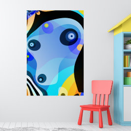 Blue Doggy - Sailor Fractal Art Poster